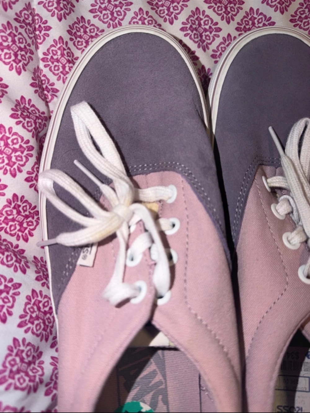 Vans Two-Tone Pink and Lavender Canvas Sneakers